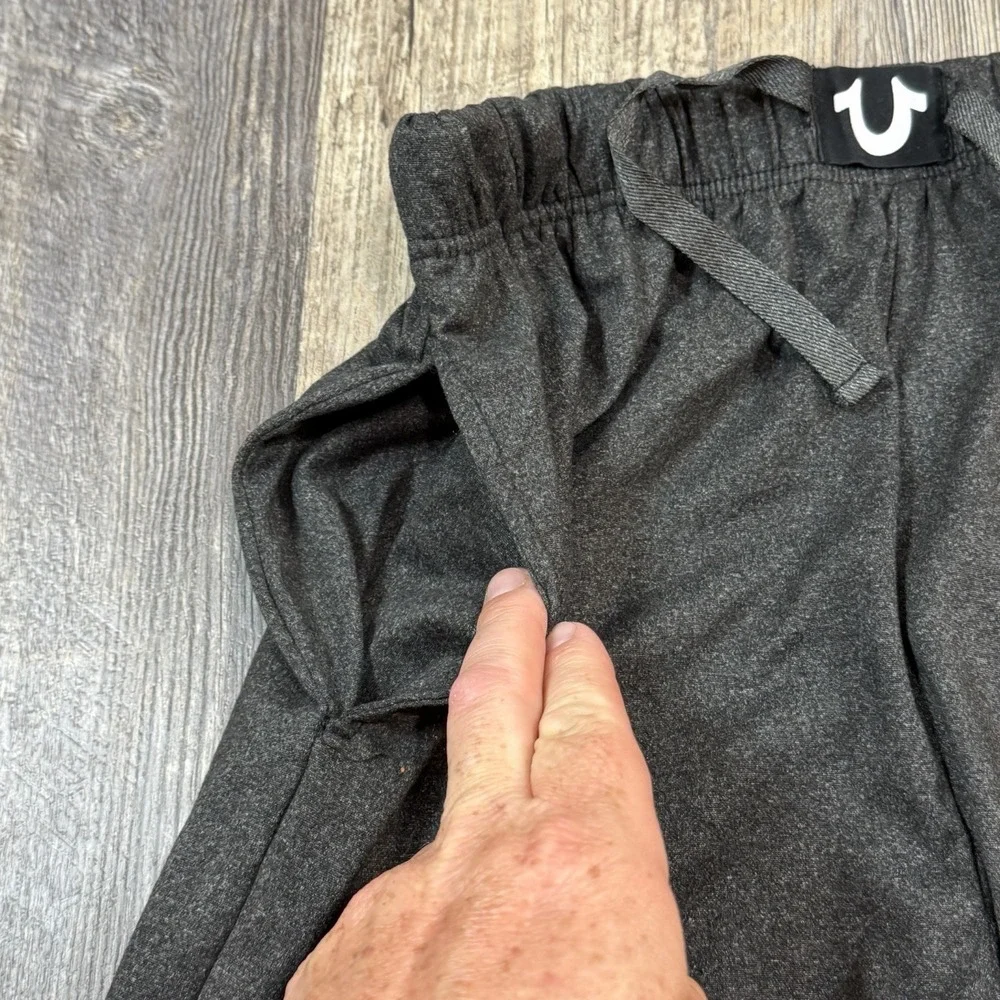 True Religion Loungewear‎ Jogger Pajama Pants Small Gray Logo Lighweight Stretch